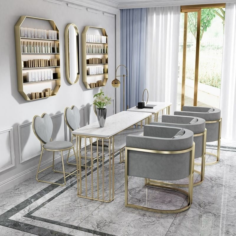 Scandinavian iron sofa chair accessible luxury nail salon back chair marble table manicure table soft bag manicure chair suit