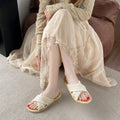 New woven sandals for women, summer flat sandals, perfect for hainan trips and vacations, unique french-inspired fairy style, roman sandals for women