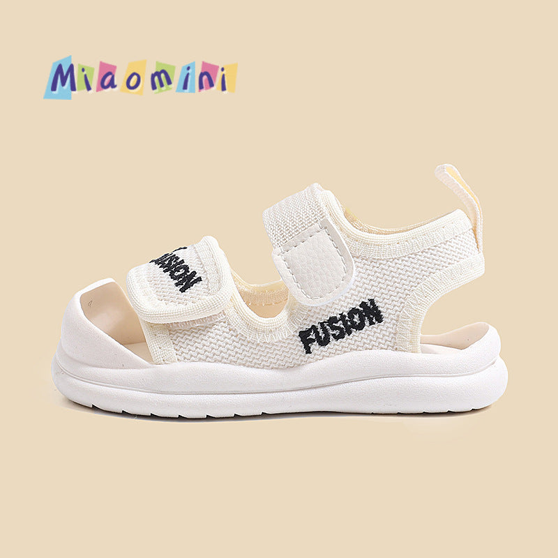 Lightweight and stable baby sandals - summer anti-slip soft sole infant shoes with closed toe - first walker sandals for boys and girls - beach shoes for ages 1-3