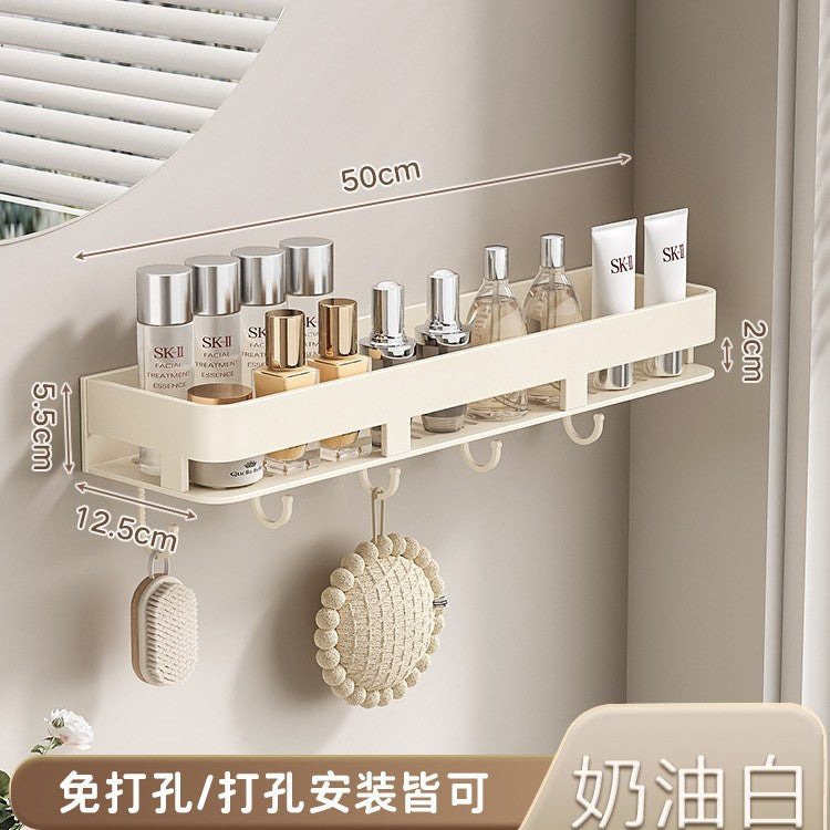 Space Aluminum Cream Wind Toilet Wash Desk Shelf No Punching Toilet Bathroom Toilet Wall Hanging Storage Rack