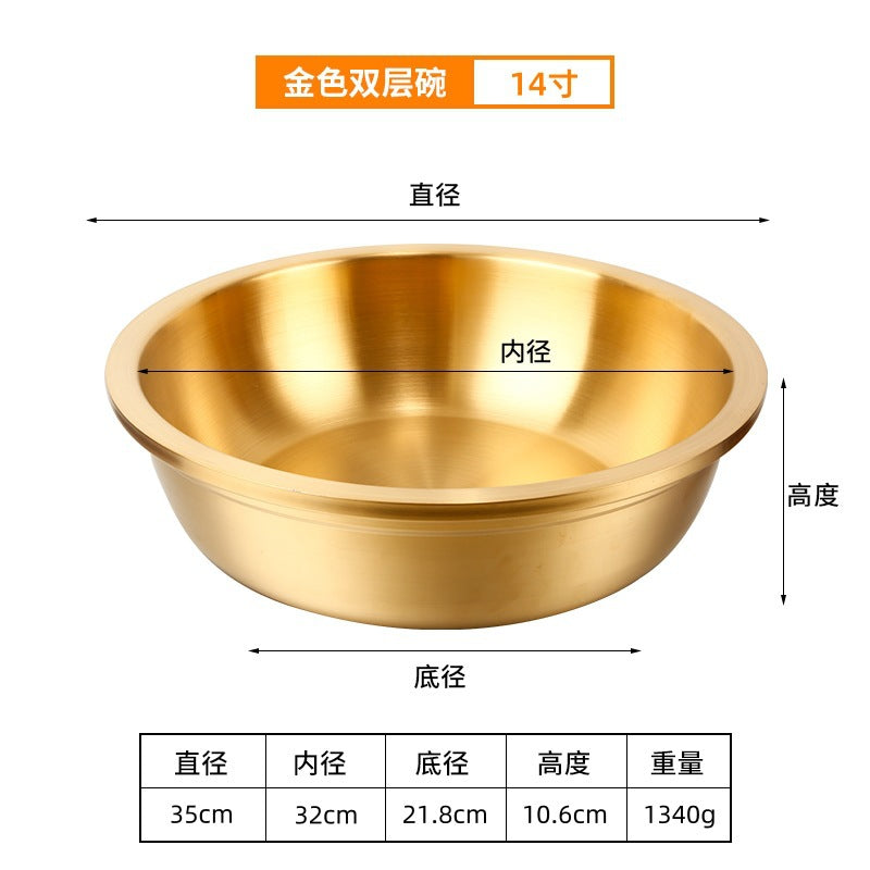 Korean stainless steel multi-purpose basin and bowl for home hot pot basin thickened soup basin cold basin kitchen large egg washing basin