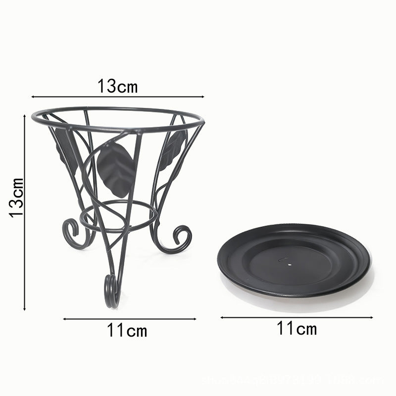 Metal candlestick european style simple desktop small flower stand flower pot stand multi-functional iron art succulent flower stand