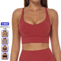 brushed tight back yoga bra cross thin strap sports vest running fitness quick-drying intimates7025