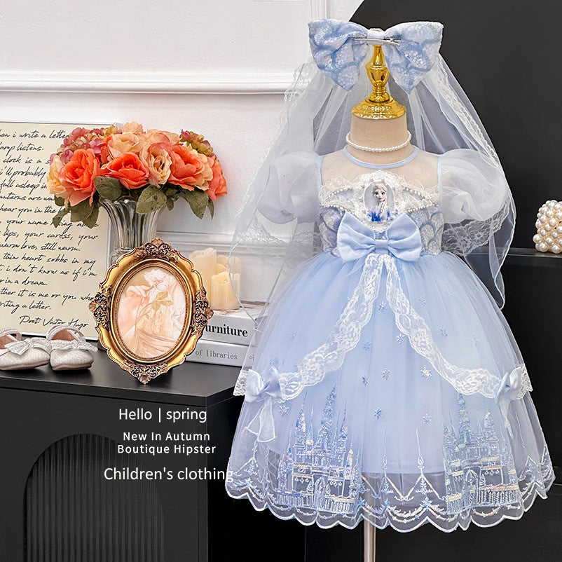 Girls' princess dress -  summer new arrival - stylish children's elsa dress - elsa lolita gown - little girl's birthday dress