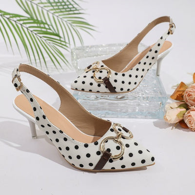 Women's plus size pointed-toe high heel sandals for cross-border e-commerce, summer 2026, french style open back ankle strap heels