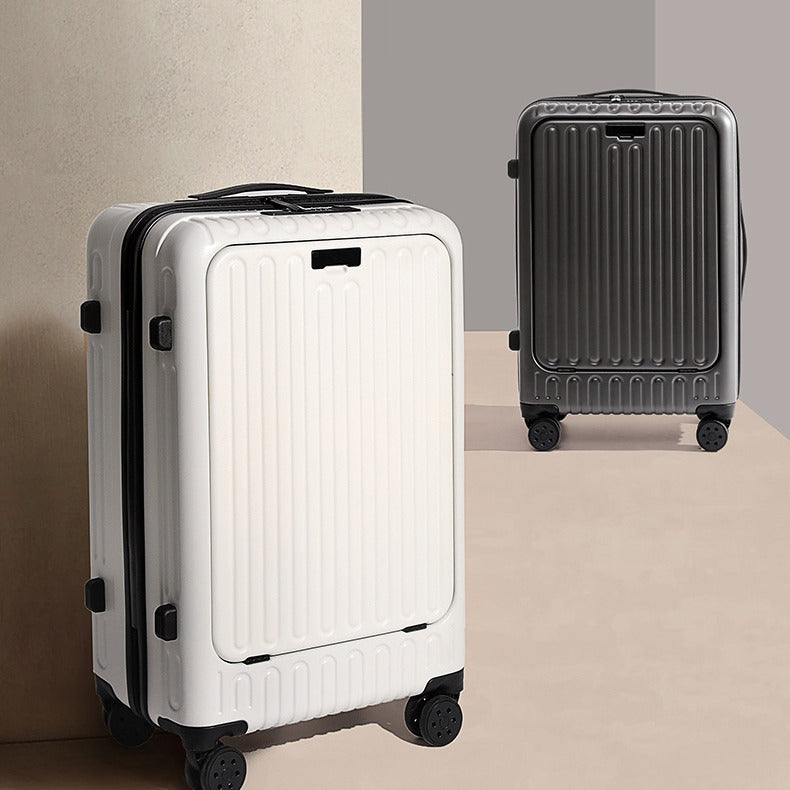 New suitcase 24-inch anti-drop trolley case 20-inch boarding case with front opening, suitcase universal wheel password case