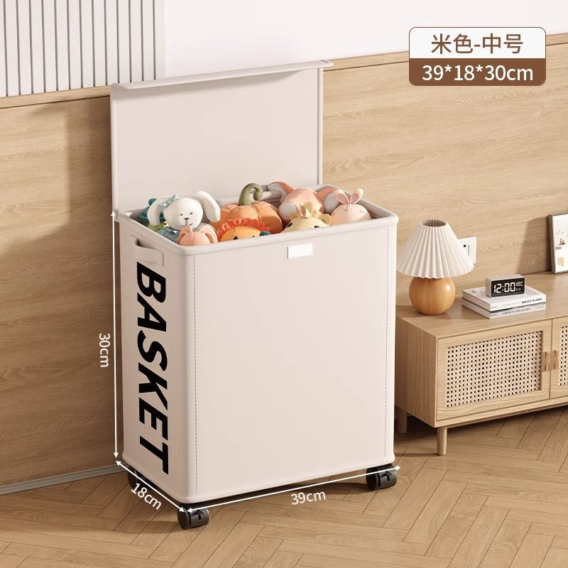 Oxford cloth with lid clothing storage box, roller type letter finishing box, indoor sundries, toys, removable storage basket