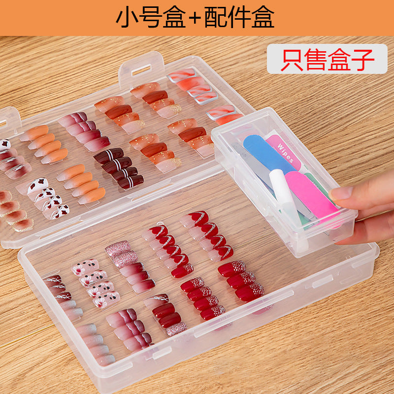 Desktop Flip Nail Art Jewelry Storage Box Plastic Transparent Large Flat Accessories Nail Art Wear Nail Storage Box