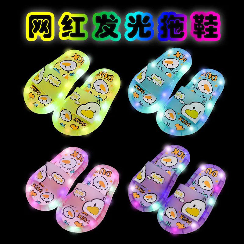 2024 cartoon kids' slippers - summer light-up, trendy, cute baby animal indoor/outdoor home slides
