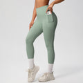 New arrival cross-border pure color double-sided brushed tight high waist high elastic breathable yoga pants sports running fitness yoga clothes