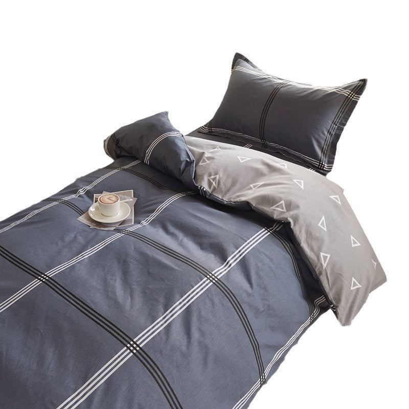 Student dormitory quilt cover three-piece bed sheet pure cotton single bed children's bed quilt cover simple four-season universal 3