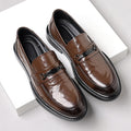 Genuine leather men's slip-on casual shoes - business formal, versatile, trendy, live stream, loafer style