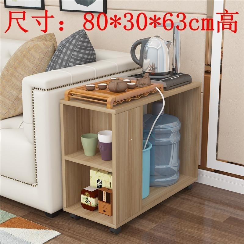 Small apartment coffee table, living room mobile tea table with wheels, sofa side table, mobile trolley table, side table
