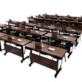Foldable training table bench table - direct from the manufacturer - table sets, conference tables, side-flip tables, multi-functional mobile tables - wood finish