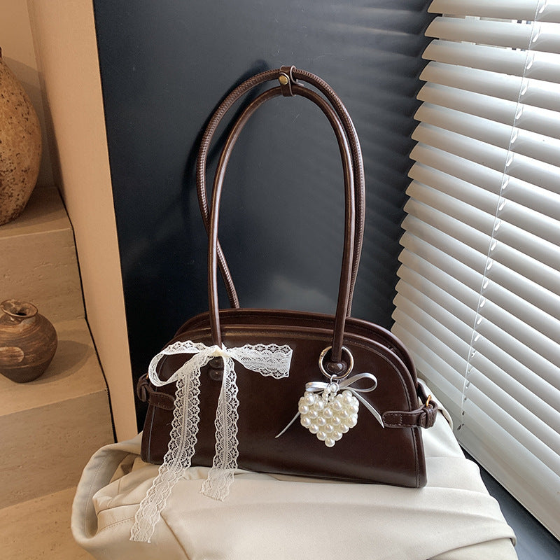 Cross-border niche popular handbag women's 2025 spring and summer new simple and versatile shoulder bag textured underarm bag pillow