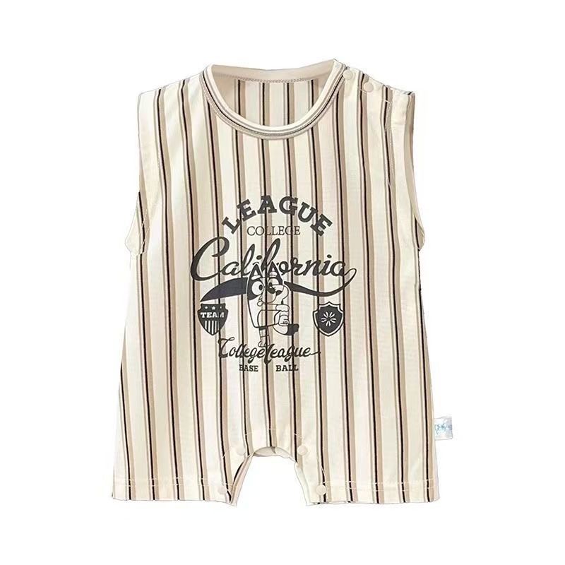 Stylish and adorable summer romper for baby boys: sleeveless bodysuit for newborns - lightweight summer outfit