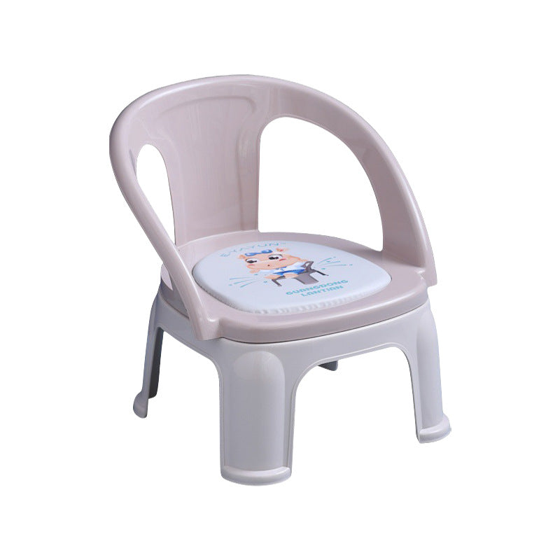 Children's barking chair cartoon toddler backrest chair plastic thickened baby dining chair household non-slip small bench