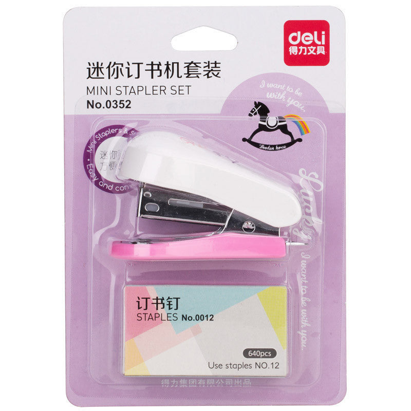 Deli 0352 Cute Cartoon Mini Stapler 12 #Stapler with 24/6 Staples