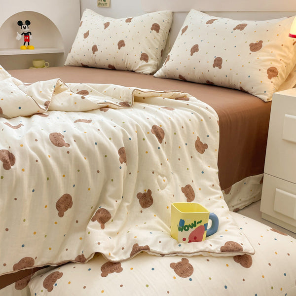 Class A maternal and infant grade cotton double-layer yarn soybean quilt thin quilt core summer pure cotton air conditioner quilt machine washable summer cool quilt