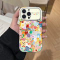 Colorful graffiti animal phone case for iphone 17 pro max, apple 16, anti-drop leather skin large window case