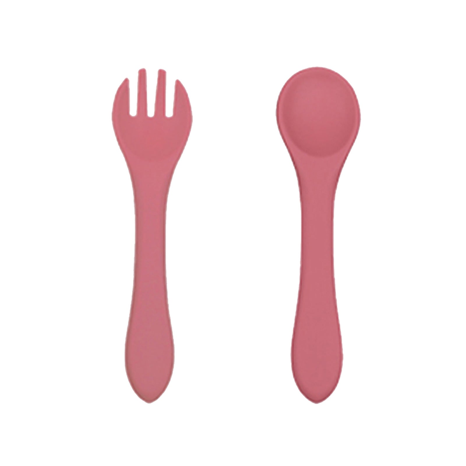 Children's fork and spoon baby spoon Children's learning to eat training Baby fork tableware Self-eating rice spoon Silicone