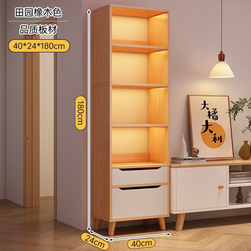 Bookcase for home standing cabinet bookshelf floor-standing storage rack living room storage cabinet small narrow cabinet dust-proof storage cabinet storage cabinet