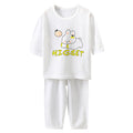 Summer kids' pure cotton loungewear set - boys' and girls' lightweight pajamas, breathable three-quarter sleeve baby air conditioning suit