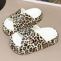 [leopard print] white cross shoes