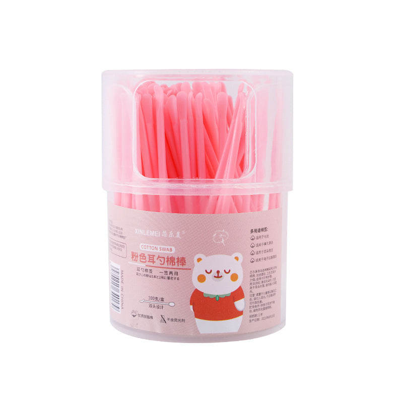 Cotton swab open ears double head boxed multi-functional children's ear spoon cleaning household cosmetic cotton swab swab cotton swab factory wholesale