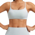 European and american new style thin strap sports bra for women - shockproof, push-up, running, yoga bra with padded cups, fitness tank top