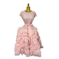 spring/summer new arrival: elegant solid color round neck sleeveless dress - loose fit, tie-waist, multi-layered ruffle maxi dress