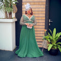 Fashion cross-border export  dress african plus size women's clothing autumnew arrival lace patchwork sequined long skirt