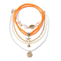 Pearl necklace wholesale european and american cross-border autumn and winter accessories women's niche colorful shell soft pottery multi-layer sweater clavicle chain