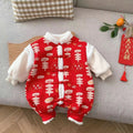 Baby clothes winter baby onesie new year outfit new year greetings outfit newborn thickened outing festive coat cotton coat