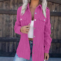 Amazon cross-border new fashion  independent station corduroy lapel washed shirt cardiganloosecasual