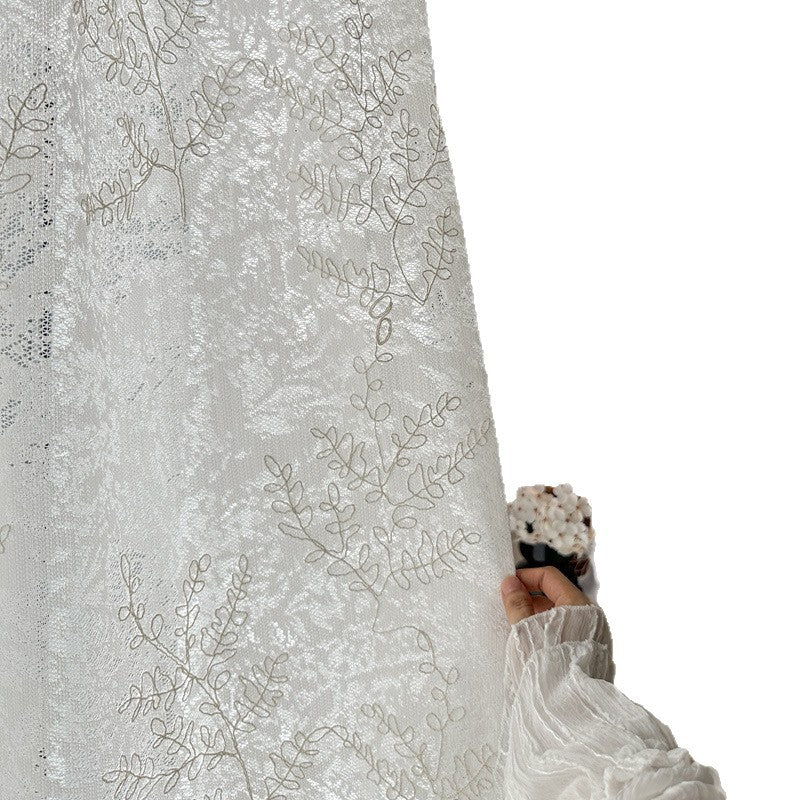 New arrival floral yarn embroidered gauze curtain frenchcut out window gauze living room balcony bedroom bay window princess gauze shaoxing curtain