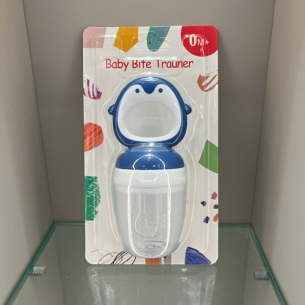 English card baby bite music fruit and vegetable music children's silicone pacifier penguin shape baby fruit complementary food bag factory