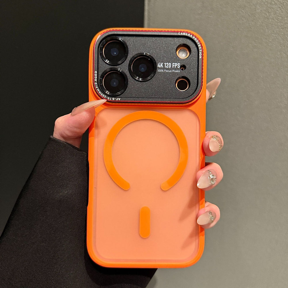 Lycra matte skin feel magnetic compatible iphone 17 case, iphone 16, iphone 15 large window premium protective cover