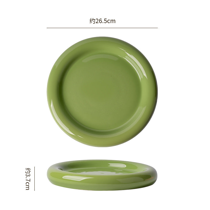Minimalist & chic donut ceramic steak plate - high-end, aesthetic, and creative serving dish for restaurants & hotels - perfect for desserts & plating