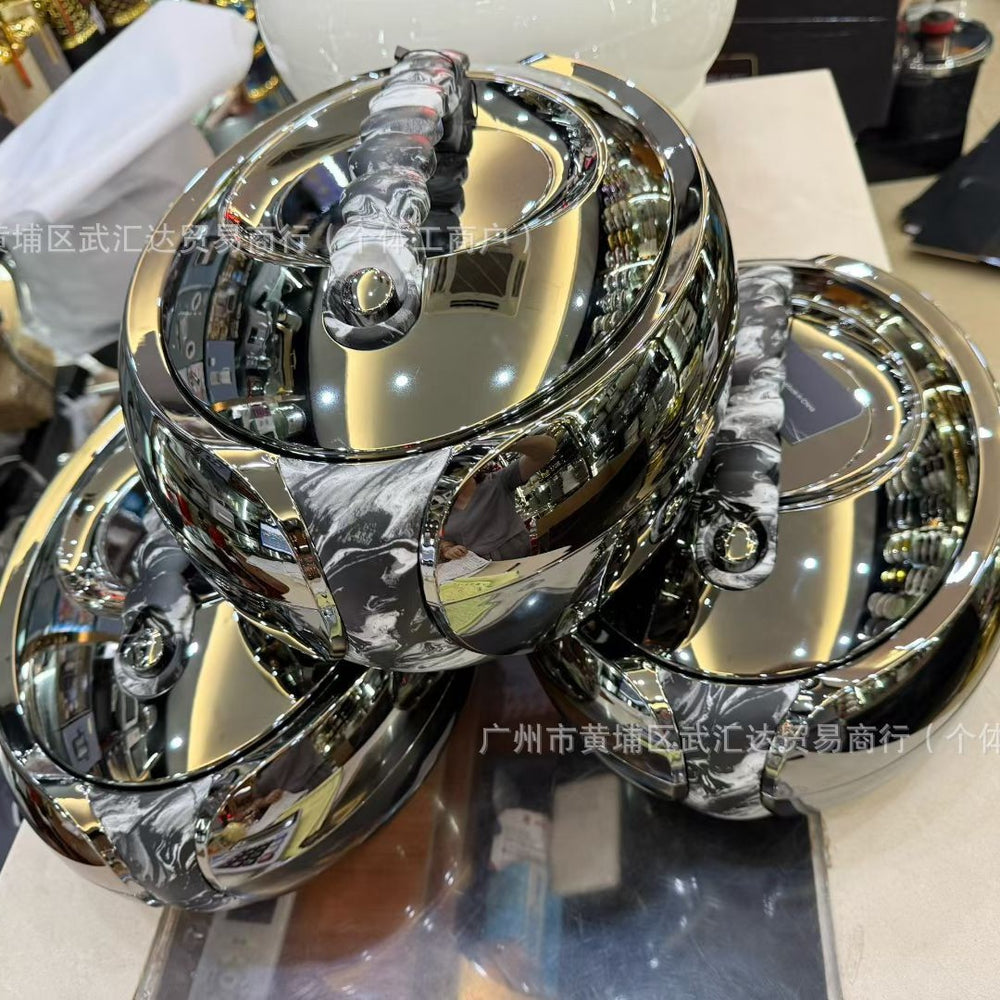 High-end luxury new food warmer cross-border 3pcs insulated lunch box tableware 4l-5l-6l large capacity