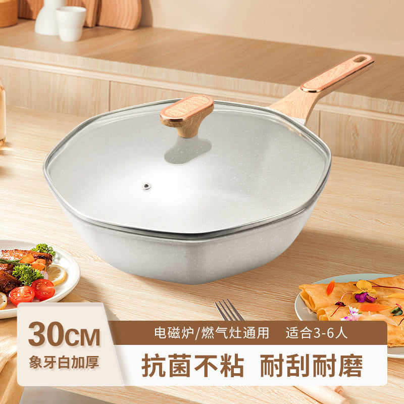 【】medical stone octagonal pot non-stick pan oil-free pan neutral cooking pot non-stick pan
