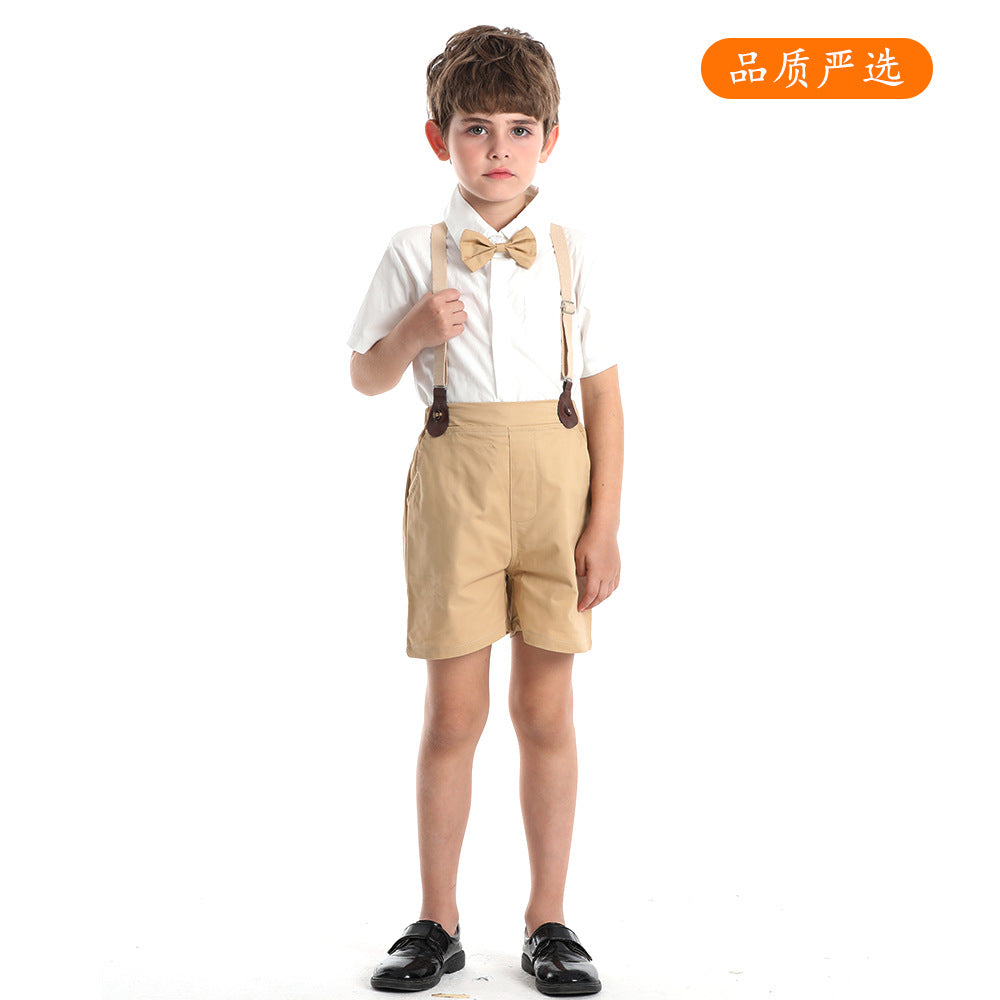 boyssuitk-stylenew arrivalwhite shirtkids handsome fashionable spring and summer baby style trendy birthday children's clothing