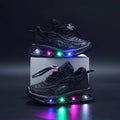 Autumn children's light-up shoes: boys' and girls' glowing sneakers, kids' mesh shoes, non-slip soft sole flashing athletic casual shoes