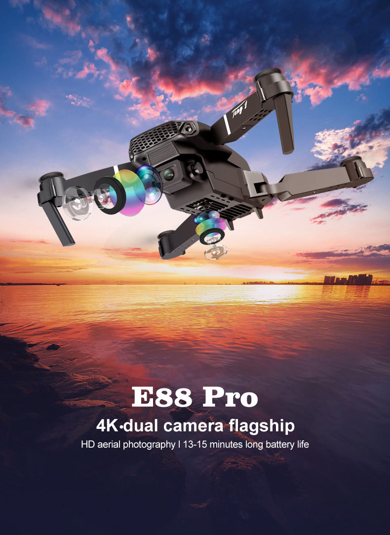 E88 cross-border foldable drone aerial photography hd quadcopter air pressure altitude hold remote control aircraft toy