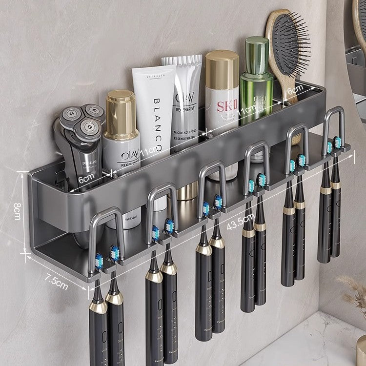 Electric tooth cup toothpaste toothbrush shelf storage rack for homesuit punch-free bathroom bathroom mouthwash cup wall hanging