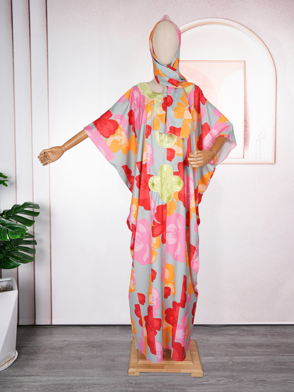 Aliexpress   summer hot selling printing robe fashionplus size african women's dress comes with headscarf