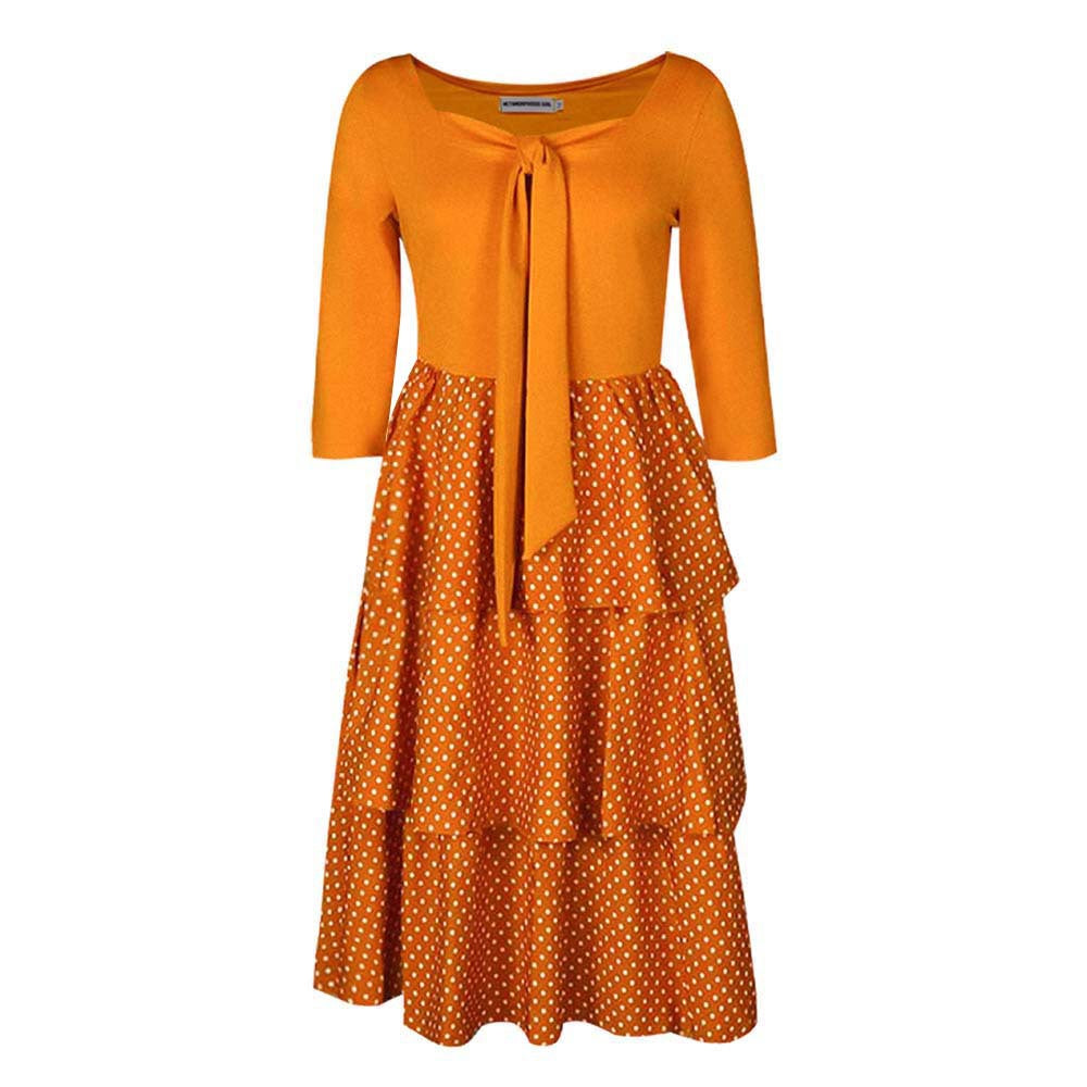 D117t european and american clothing  foreign trade plus size cross-border dress slimming polka dot african dress mother's wear