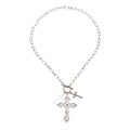 Gothic cross necklace wholesale - european and american cross-border fashion pendant, sweet & cool diamond-studded ins style metal necklace for women