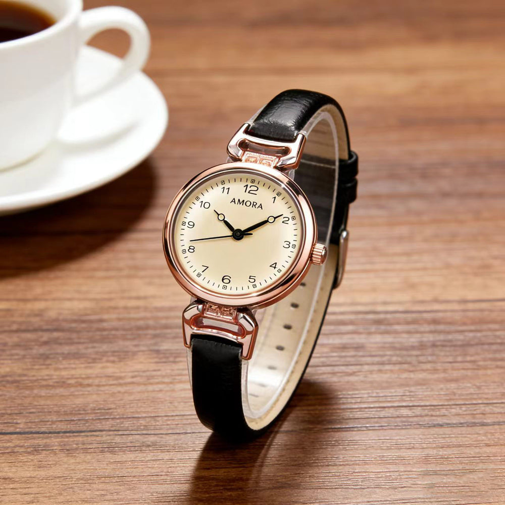 2026 new cross-border watch - stylish retro round watch for middle and high school students, women's watch - dropshipping available