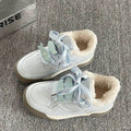 Niche style design fleece-lined cartoon sneakers for women 2026new arrivalwintereasiest for matchthick solewhite shoesheattechcasual shoes